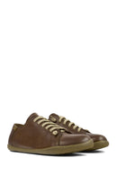 Camper Men's Brown Peu Laced Leather Casual Sneaker | Derimod