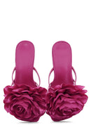 Women's Pink Accessory Detailed Thin Heeled Slippers | Derimod