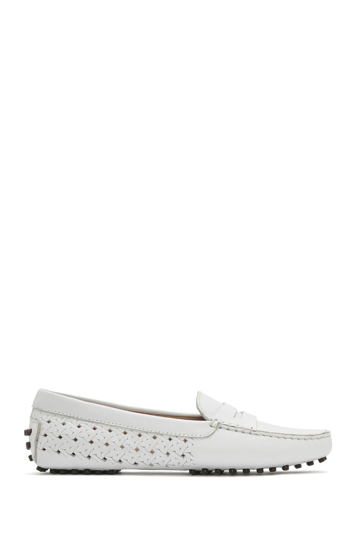 Women's White Leather Loafer 25SFD291118 | Derimod
