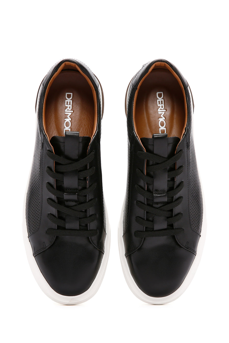 Male Black Lace-Up Leather Sneaker
