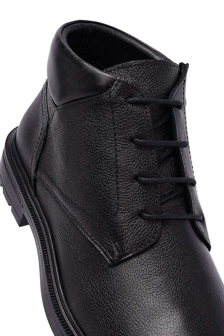 Male Black Zip Closure Leather Boots