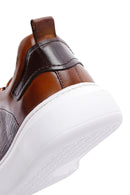 Men's Tan Leather Thick Soled Sneaker | Derimod