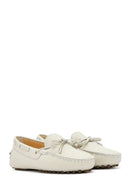 Woman Cream Leather Loafer | Derimod