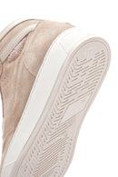 Women's Beige Suede Leather High Top Sneaker | Derimod