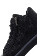 Men's Black Leather Zippered Sports Boots | Derimod