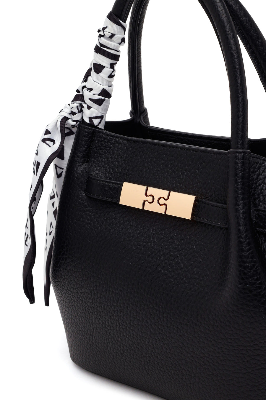 Woman Black Mini Shoulder Bag with Long Strap and Accessory