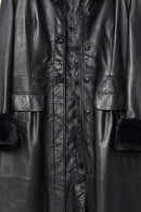 Mirella Women's Black Fur Leather Coat | Derimod