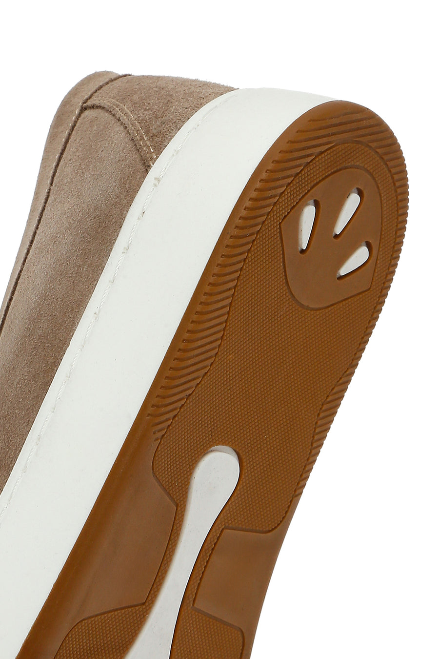 Men's Beige Chunky Suede Leather Loafers