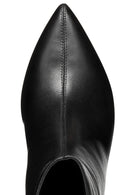 Geox Women Black D Kleopy B - Nappa Sheep Lea Zippered Thin Heeled Leather Boot | Derimod