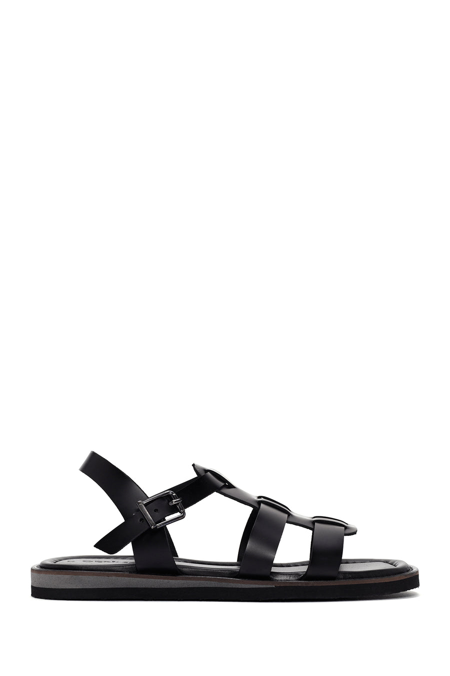 Women's Black Ankle Strap Leather Sandals 25SFD360918 | Derimod