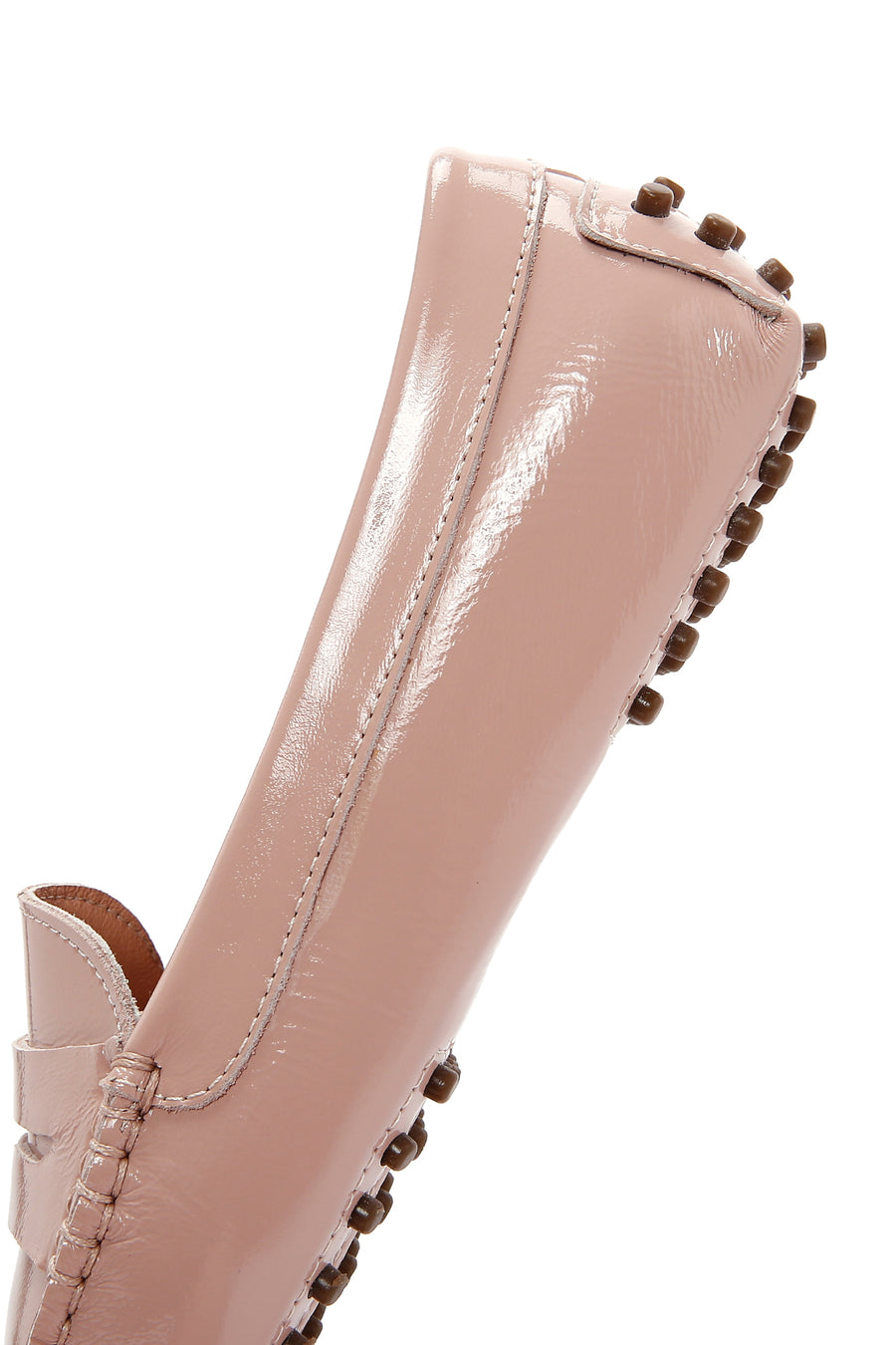 Kadın Pudra Rugan Deri Klasik Loafer