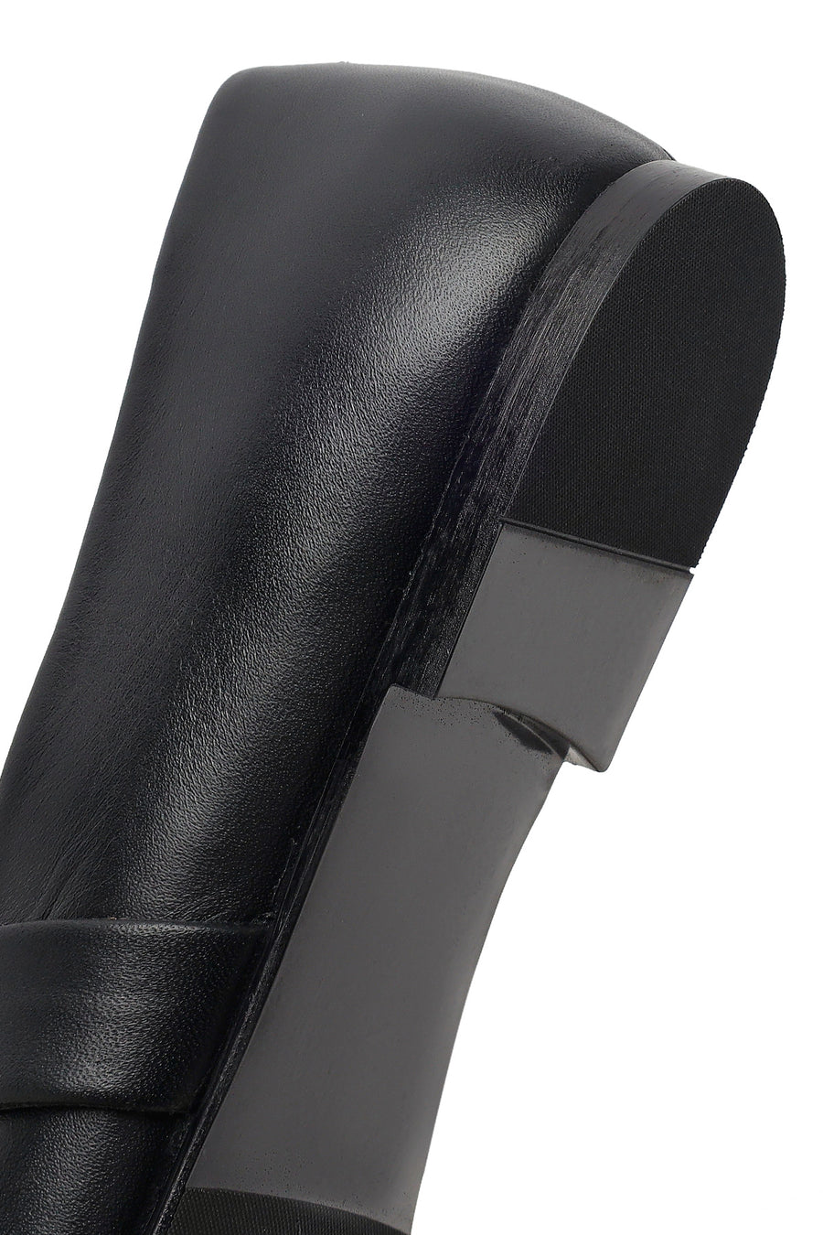 Women's Black Stone Leather Ballerinas
