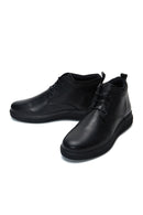 Men's Black Leather Casual Boots | Derimod