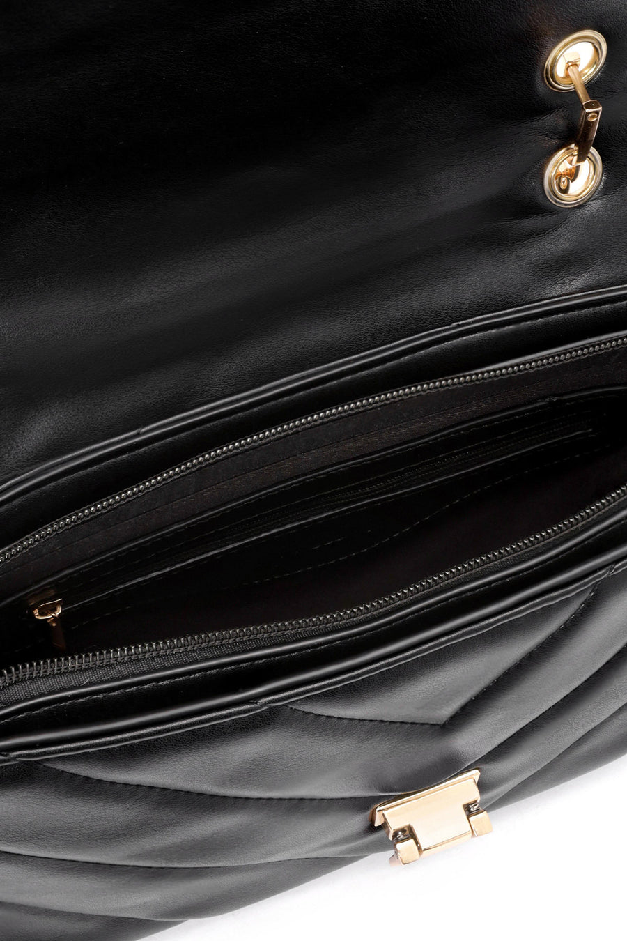 Women's Black Chain Strap Quilted Shoulder Bag