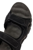 Men's Black Leather Sandals | Derimod