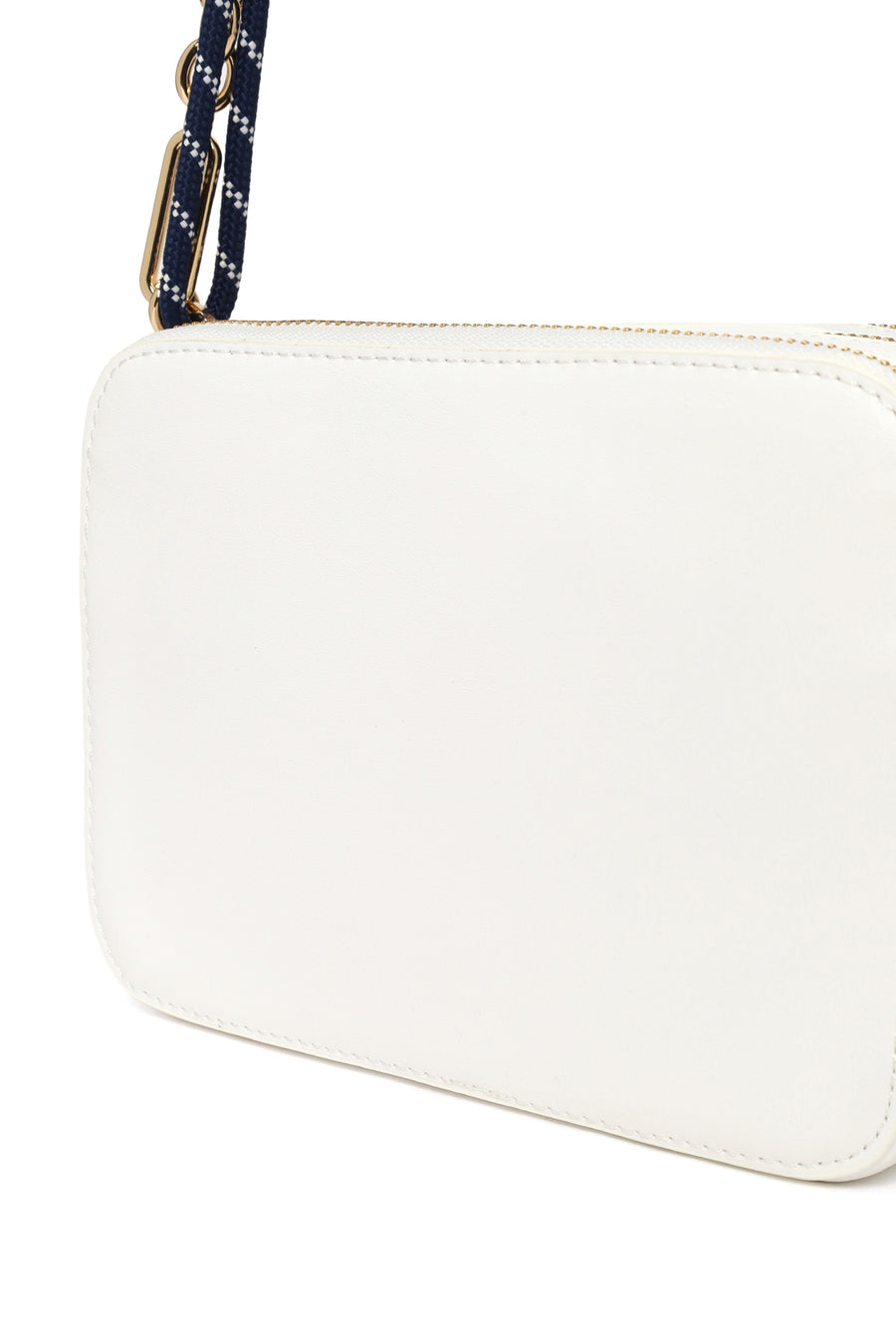 Woman White Double-Strap Printed Crossbody Bag