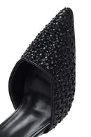 Kadın Siyah Bilekten Tokalı Örgülü İnce Topuklu Ayakkabı | Derimod