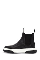 Men's Black Thick Sole Leather Casual Chelsea Boots | Derimod