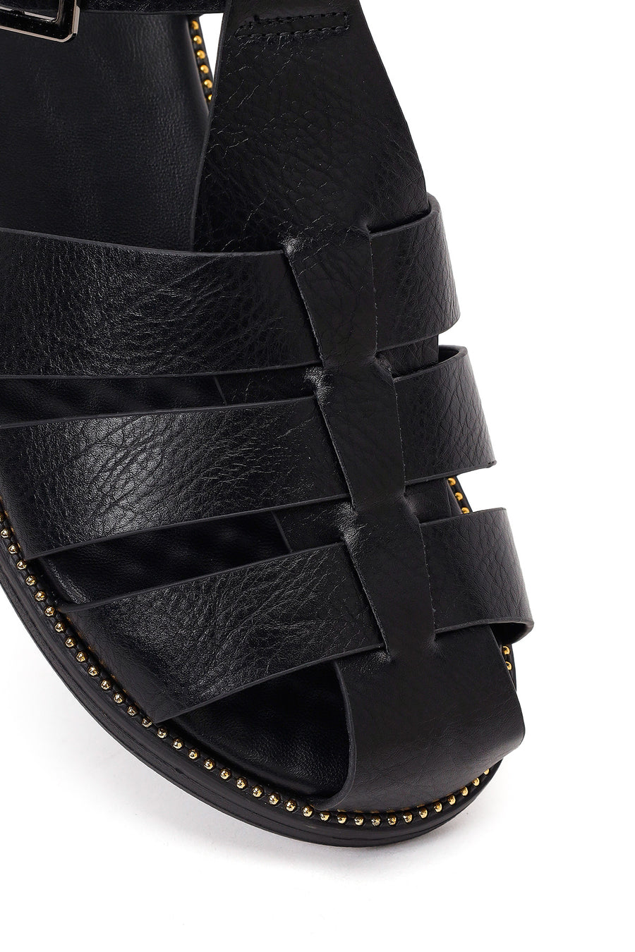 Women's Black Ankle Buckle Sandals