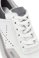 Erkek Beyaz Bağcıklı Kalın Topuklu Deri Casual Sneaker | Derimod