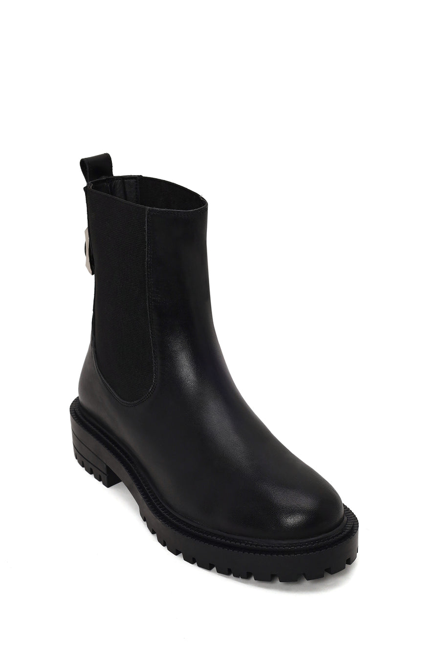 Woman Black Leather Chelsea Boots