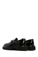 Men's Black Patent Leather Buckle Thick Soled Casual Loafer | Derimod