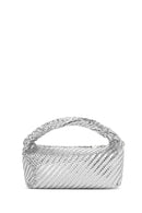 Women's Silver Long Strap Braided Mini Handbag | Derimod
