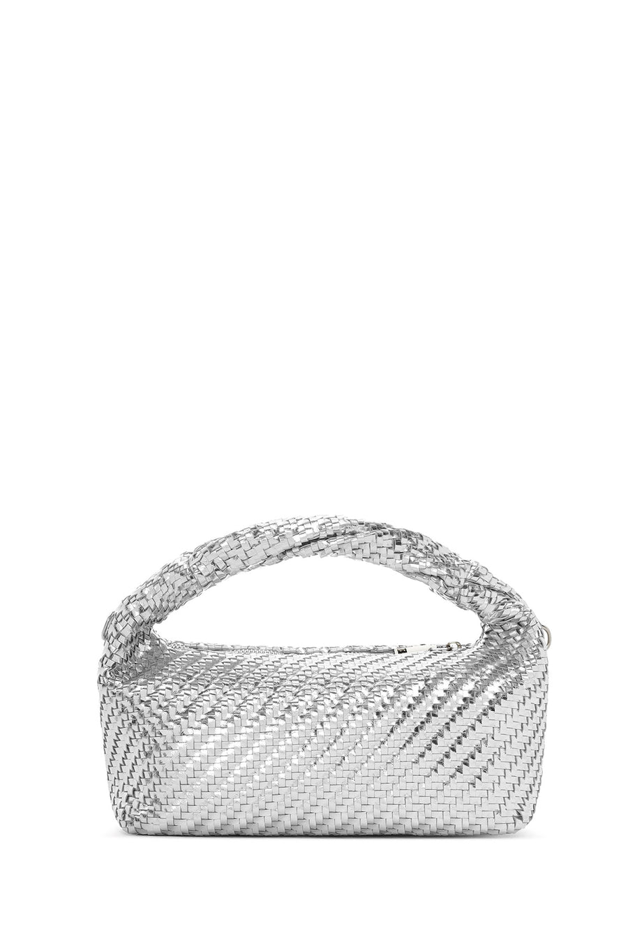 Women's Silver Long Strap Braided Mini Handbag