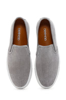 Men's Gray Suede Leather Sports Loafer | Derimod