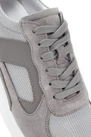 Men's Gray Thick Sole Lace-Up Leather Casual Sneaker | Derimod