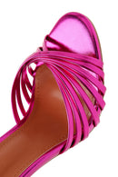 Women's Pink Ankle Strap Thin Heel Sandals | Derimod