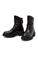 Women's Black Back Zipper Leather Boots | Derimod