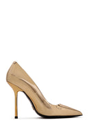 Women's Gold Heeled Patent Leather Stiletto | Derimod