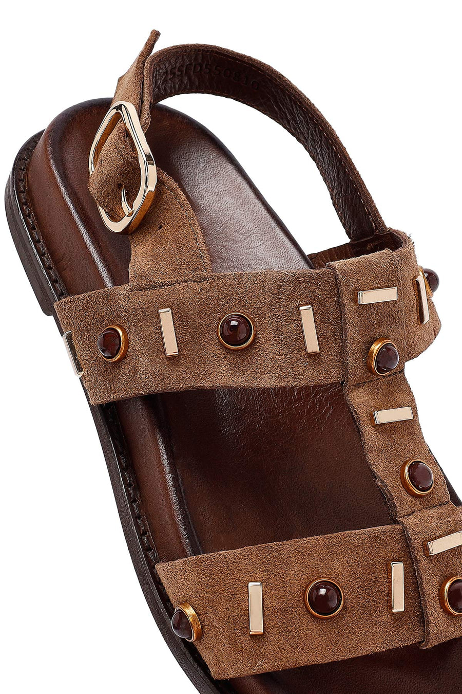 Women's Mink Stone Suede Leather Sandals