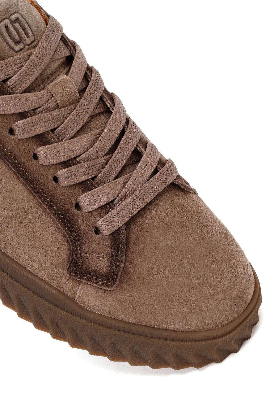 Erkek Vizon Bağcıklı Süet Deri Casual Sneaker