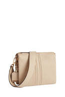 Geox Women's Beige Clarissy Accessory Detailed Leather Crossbody Bag | Derimod