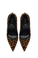 Woman Leopard High Thin-Heeled Leather Stiletto | Derimod