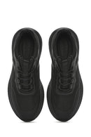 Erkek Siyah Kalın Tabanlı Bağcıklı Kumaş Sneaker | Derimod