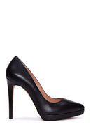 Women's Black Leather Heeled Shoes | Derimod