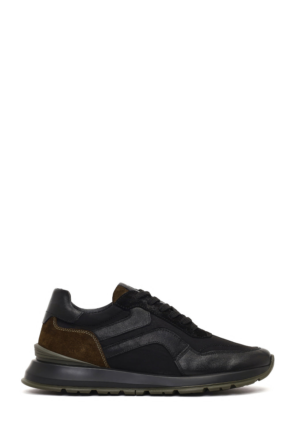 Erkek Yeşil Bağcıklı Deri Sneaker