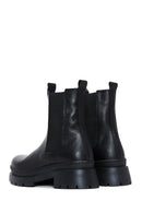 Women's Black Leather Chelsea Boots | Derimod