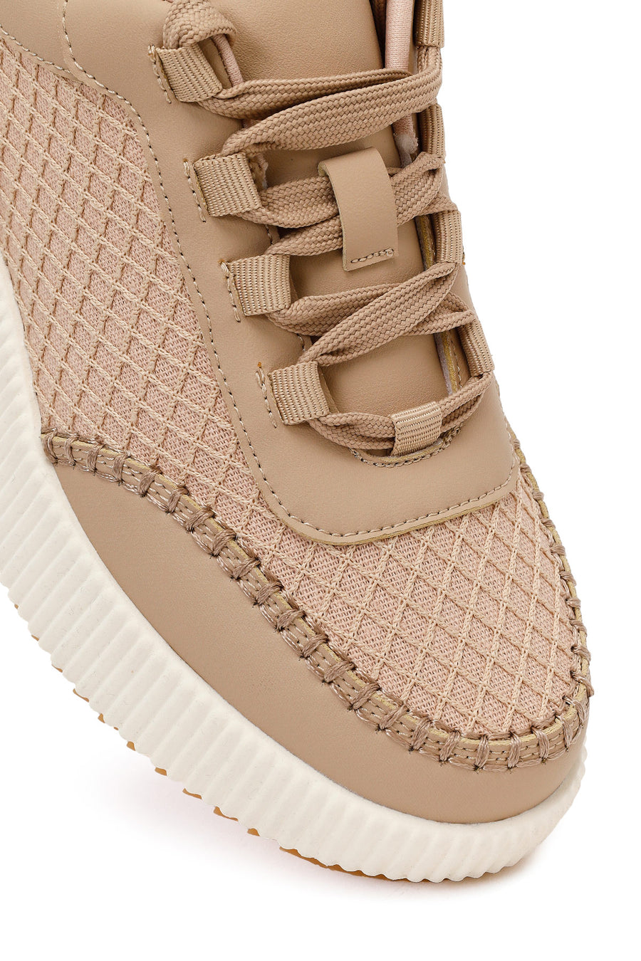 Women's Beige Thick Soled Sneaker