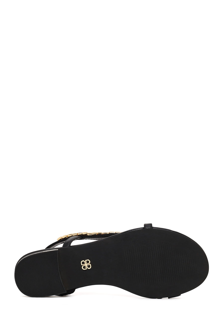 Woman Black Stone-Embellished Sandal