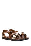 Women's Tan Ankle Strap Leather Bodrum Sandals | Derimod