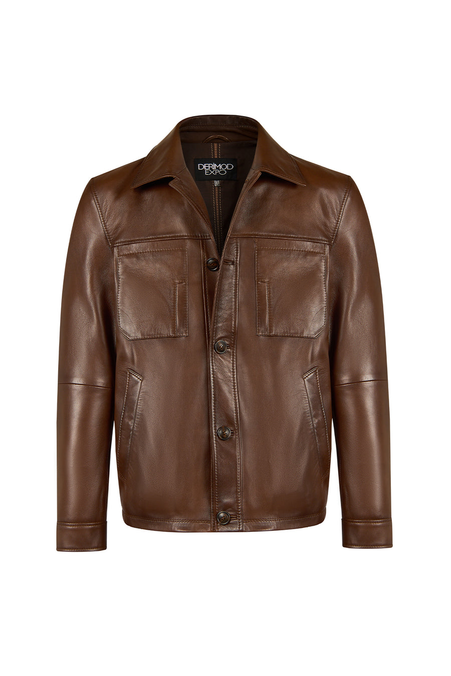 Fabian Male Brown Leather Jacket
