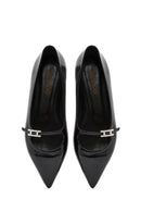 Women's Black Accessory Detailed Patent Leather Ballerinas | Derimod