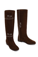 Women's Brown Suede Leather Boot | Derimod