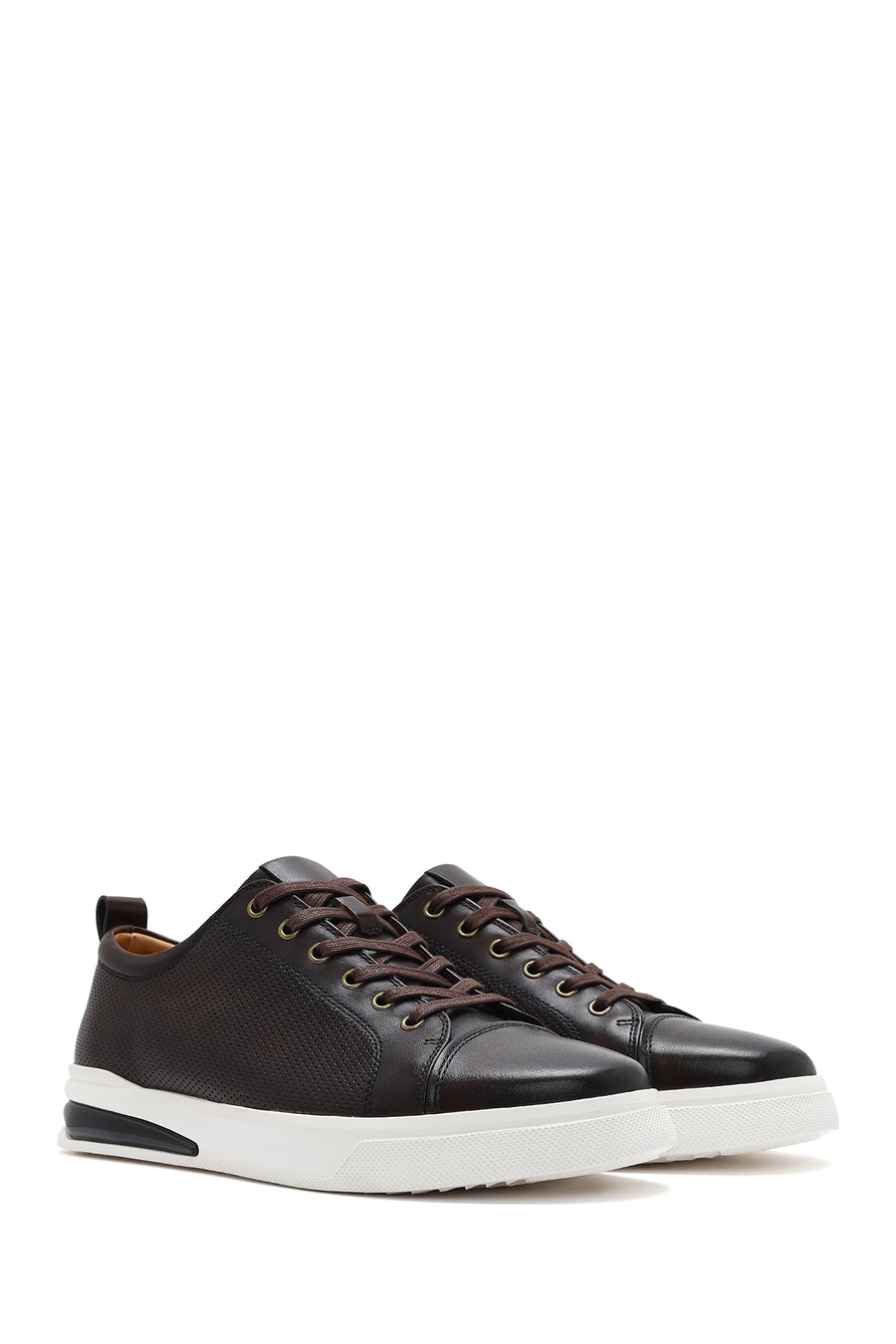 Men's Brown Lace-Up Leather Sneaker
