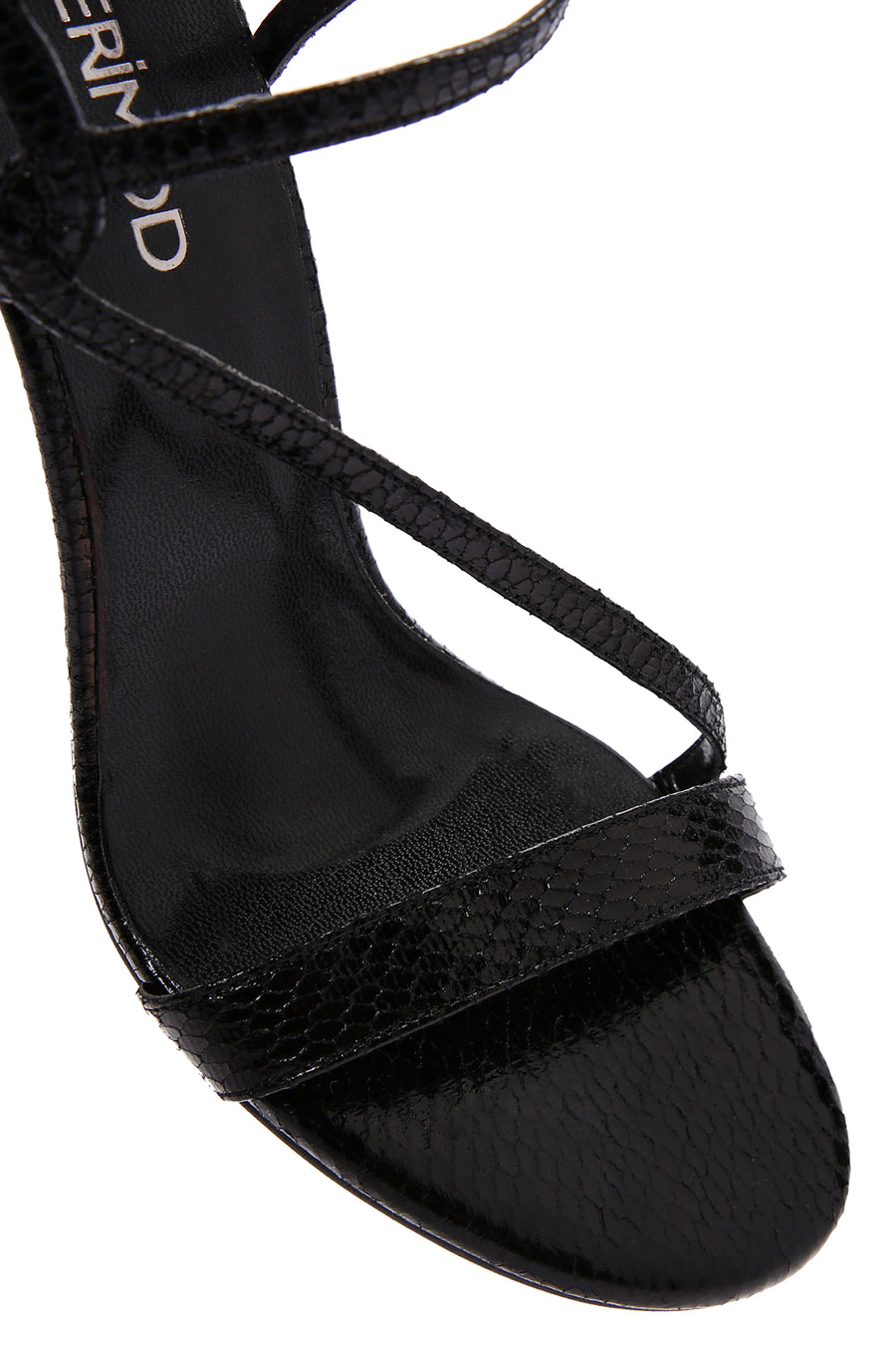 Women's Black Ankle Strap Thin Heel Sandals