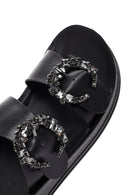 Women's Black Thick Soled Comfort Slippers | Derimod